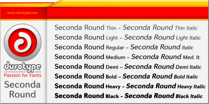 Przykładowa czcionka Seconda Round #5